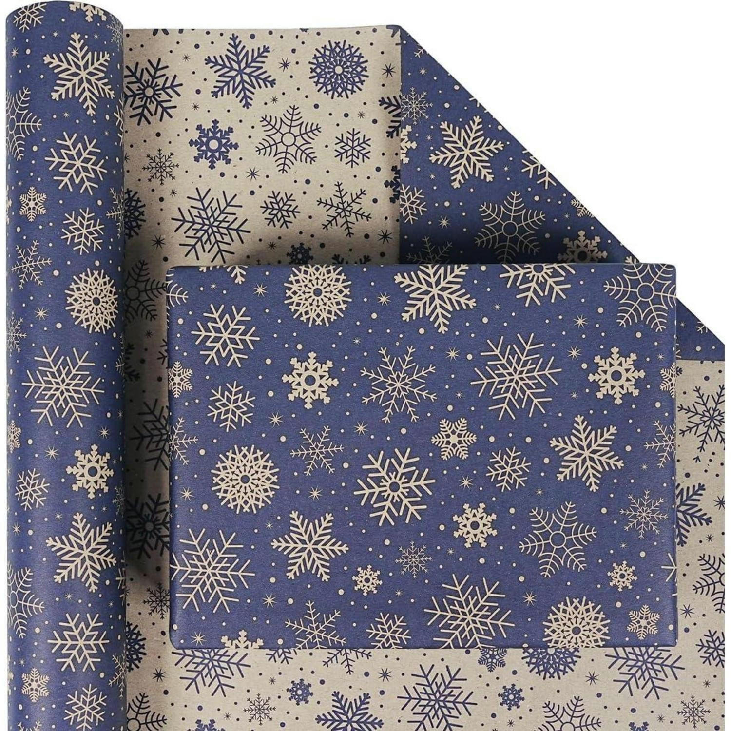 GESCHENKPAPIER Rolle Weihnachten 43 cm x 10 m Dunkelblau Braun - Multicolor, Papier (43/0.1/1000cm)