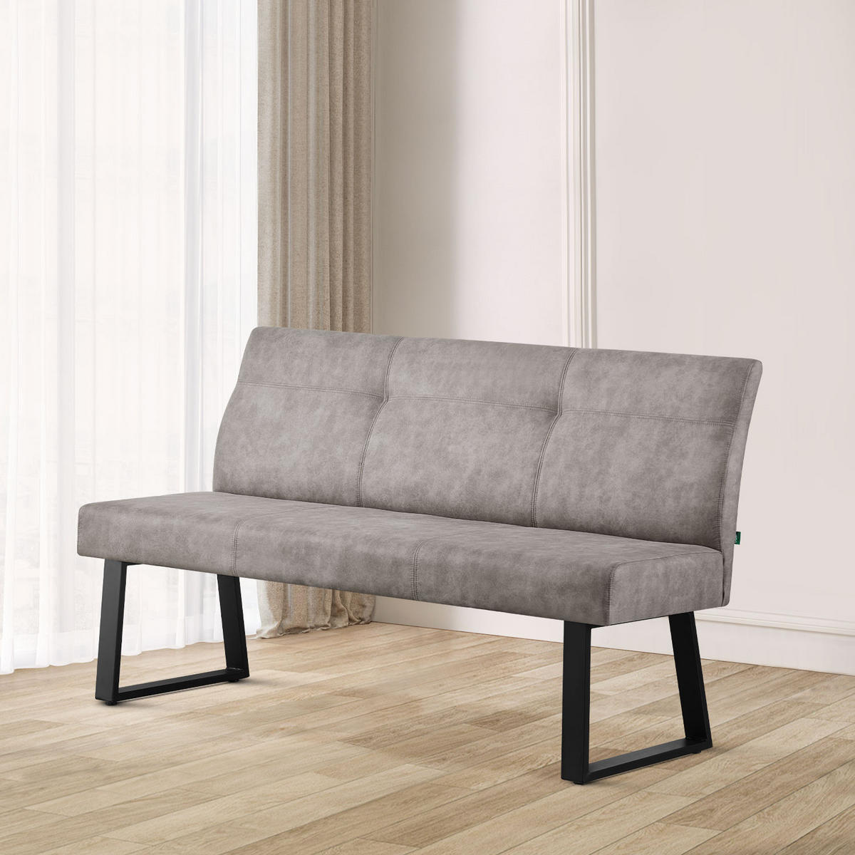 SITZBANK JOY - Grau, Metall (160/89/65cm) - DUBI Möbel