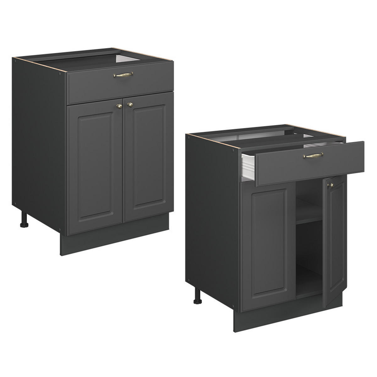 SPODNÍ SKŘÍŇKA KUCHYŇSKÉ LINKY Fame-Line Anthrazit-Gold Landhaus - antracitová, kompozitní dřevo (60/82/51.6cm) - Vicco