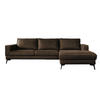 ECKSOFA BLOOM Dunkelbraun Leder - Dunkelbraun/Schwarz, Leder/Metall (276/177cm) - KAWOLA