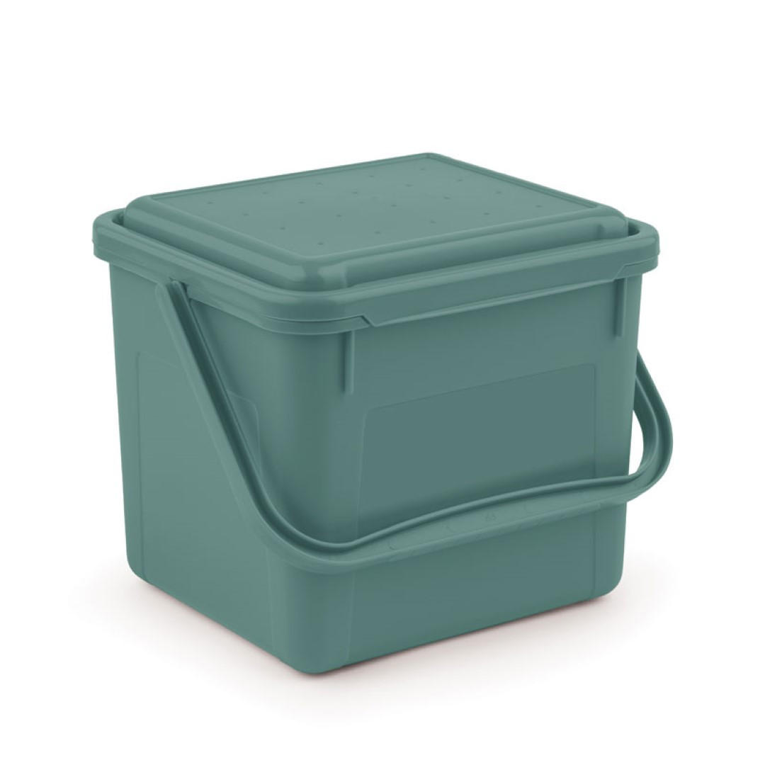 MÜLLEIMER Robuster Mit Geruchsdichtem Deckel 5 Liter 18 x 22,5 x 20 cm Kunststoff Grün - Grün, Kunststoff (22.5/18/20cm) - PROREGAL