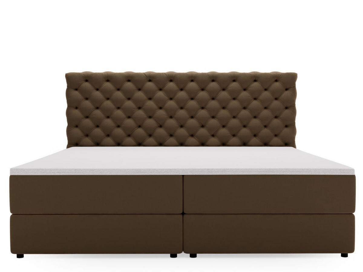 BOXBETT Bergamo 160x200 Braun - Schwarz/Braun, Holz/Textil (160/200cm) - Graingold