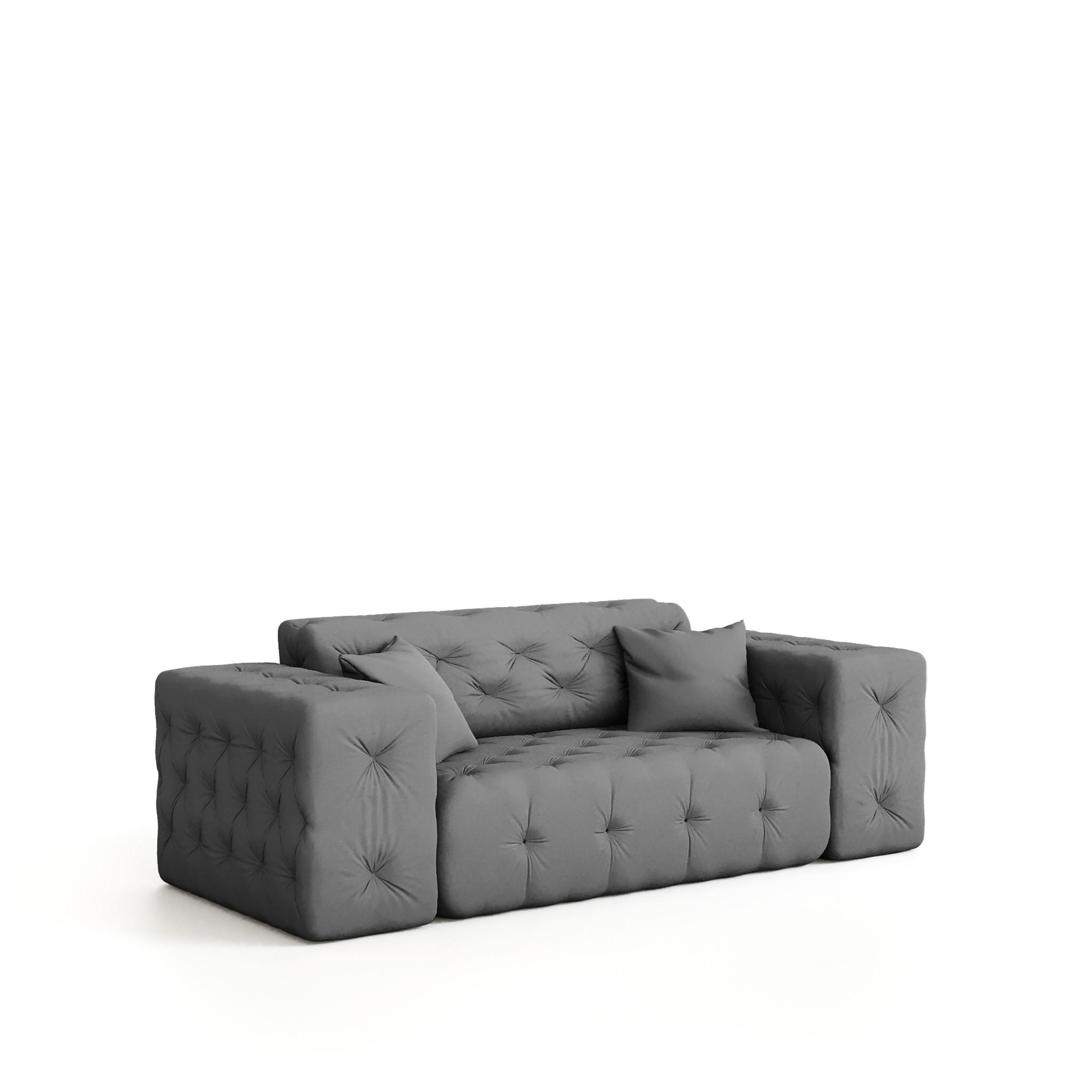 SOFA 2-sitzer Chantal - Grau, Holzwerkstoff/Textil (186/78/96cm) - Fun Möbel