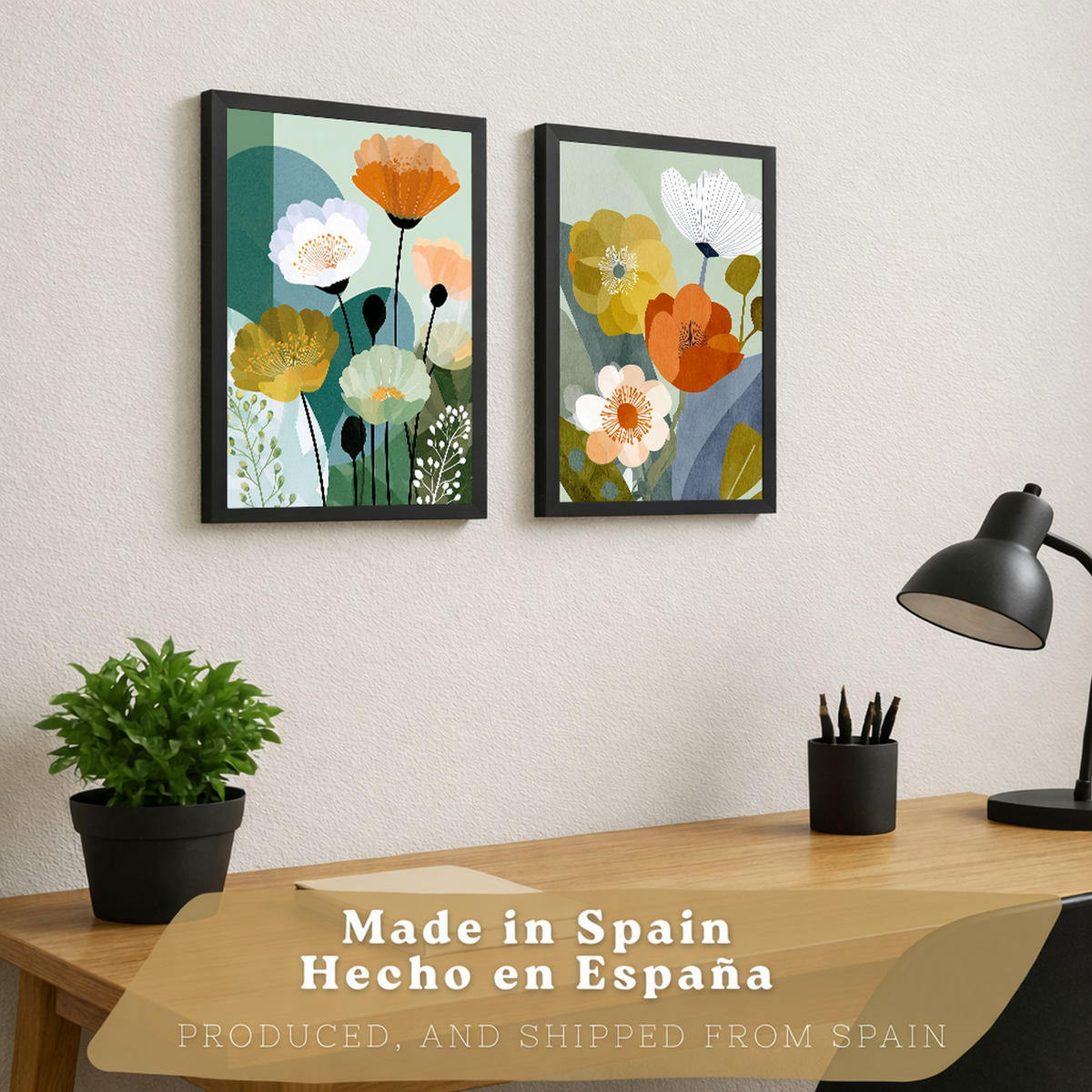 PLAKÁT Sada 2 Floral Bezrámové A4 - čirá, papír (29.7/21/3cm) - Nacnic