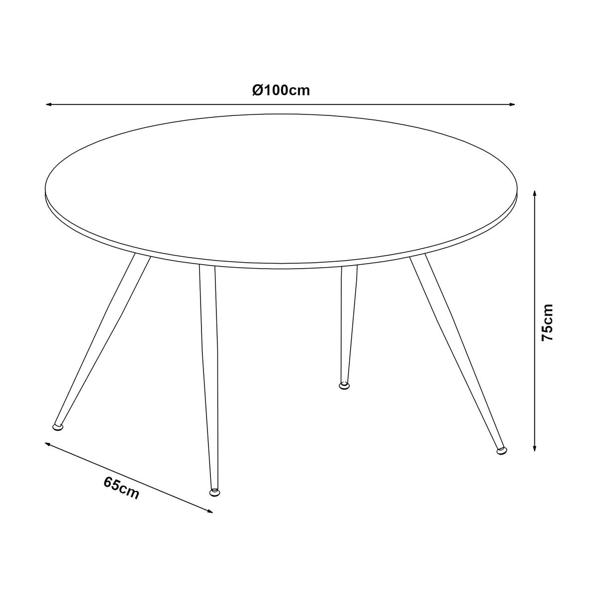 ESSTISCH Fitjar - Schwarz/Grau, Holzwerkstoff/Metall (100/100/75cm) - [en.casa]