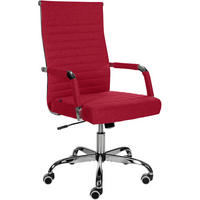 DREHSTUHL Stoff rot - Chromfarben/Rot, Textil/Metall (51/98/63cm) - CLP