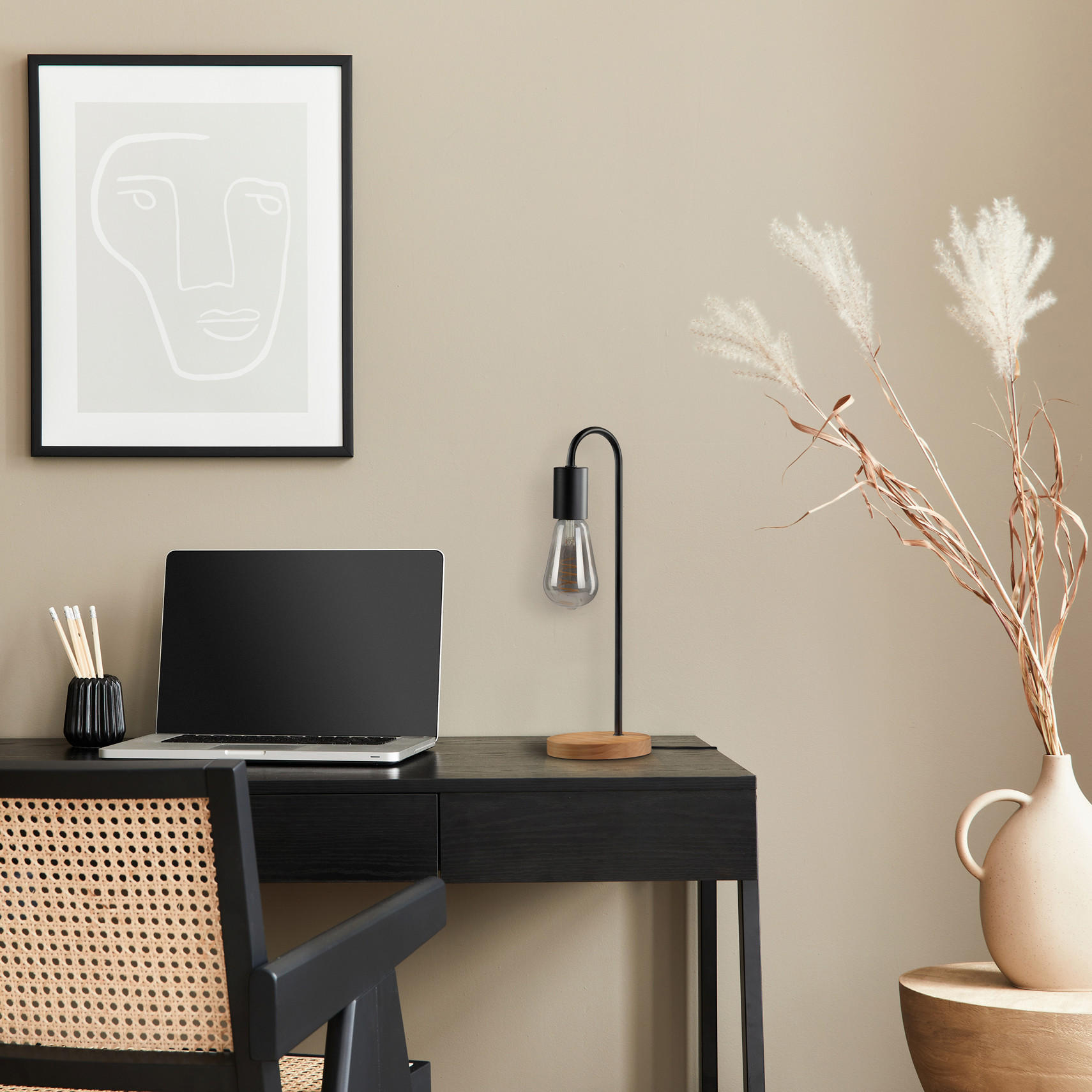 TISCHLAMPE Walter - Schwarz, Metall (12.6/12.6/40.5cm) - Paco Home