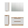 BADMÖBEL-SET Lotta Eiche/Weiß mit Kachelstruktur 4 Teile - Eichefarben/Weiß, Holzwerkstoff (99.4/62.5/32cm) - Vicco