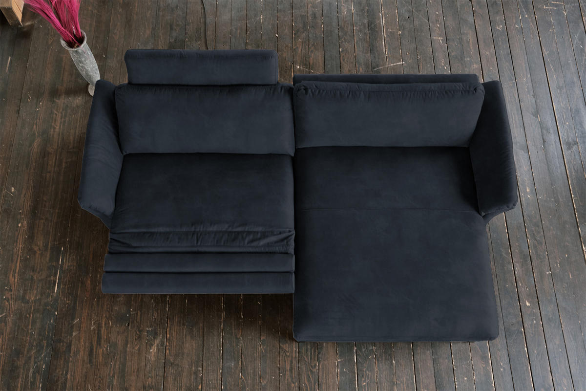 ECKSOFA MIT MOTORISCHER RELAXFUNKTION MALTA Schwarz Webstoff - Schwarz, Buchenholz/Textil (302/175cm) - KAWOLA