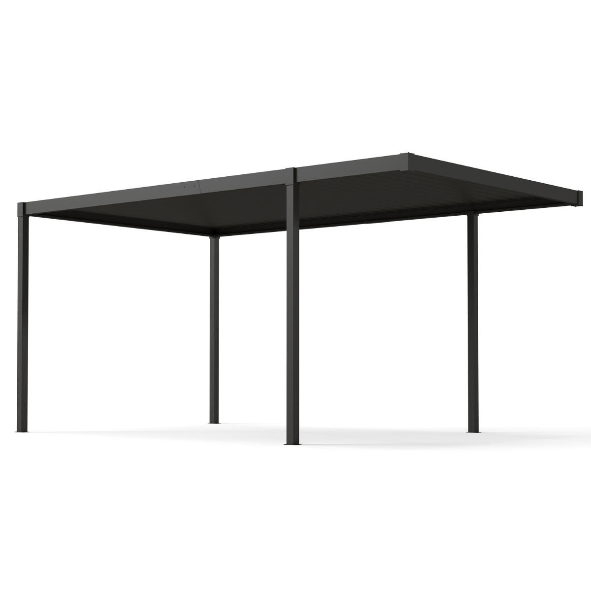 CARPORT Mirador Solid Anthrazit 3x5m verstellbares Lamellendach Stahl - Anthrazit, Kunststoff (80/175/120cm) - Green Spirit