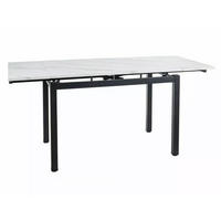 ESSTISCH Gideon Weiß Marmor / Schwarz 80-130 / 80 / 75cm - Schwarz/Weiß, Holz/Holzwerkstoff (80/80/75cm) - Feldmann-Wohnen