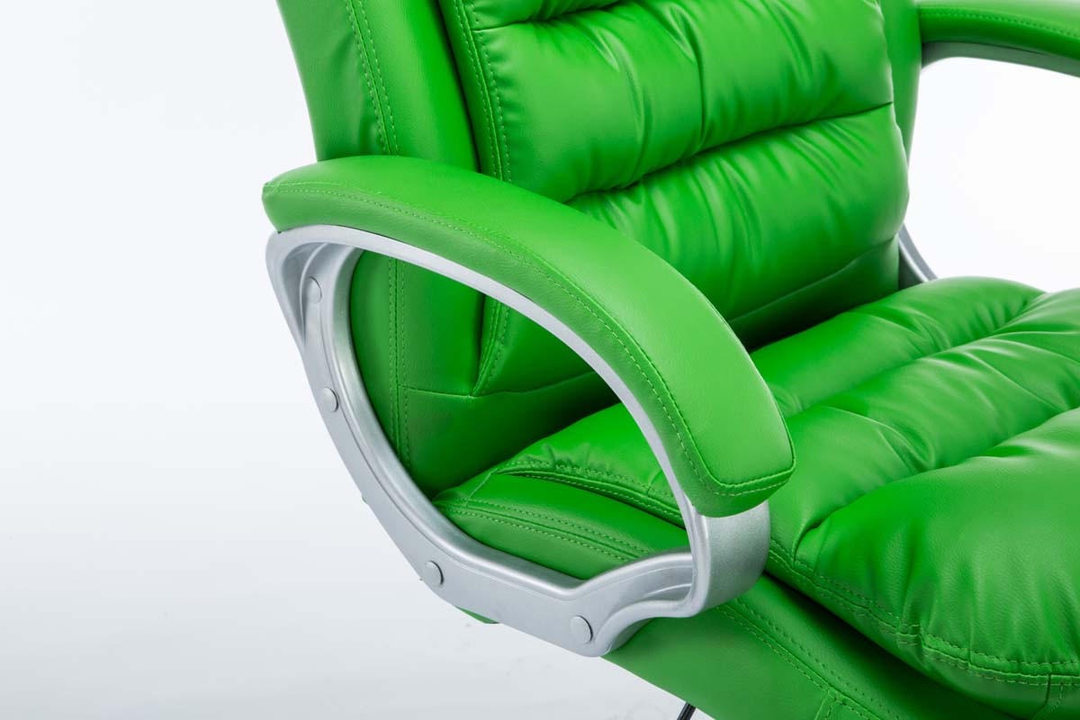 BÜROSTUHL SOUK - 116x68x77, Grün | Kunstleder - Grün, Leder/Metall (68/116/77cm) - DELUKE