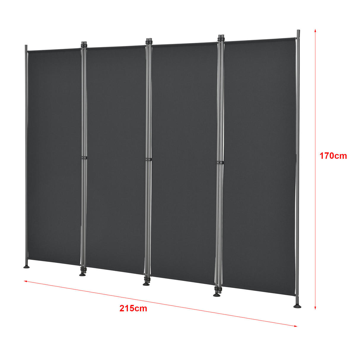 SICHTSCHUTZ Modica - Schwarz, Textil/Metall (215/170cm) - pro.tec