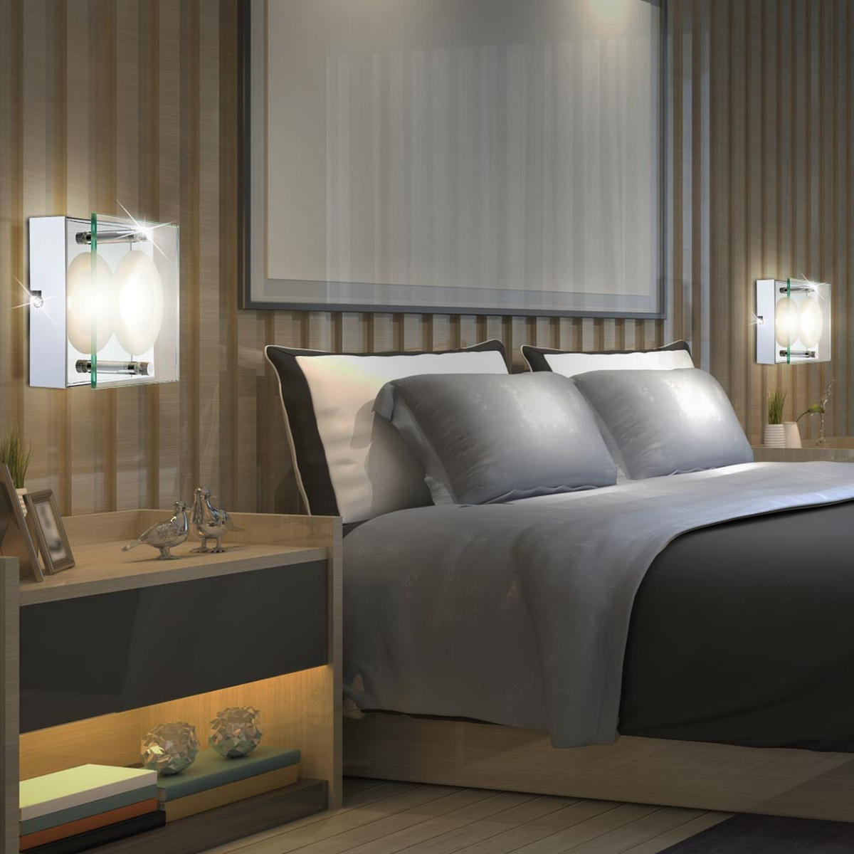 LED WANDLEUCHTE Metall Klar - Klar, Glas (12.5/6.5/12.5cm) - Globo Lighting