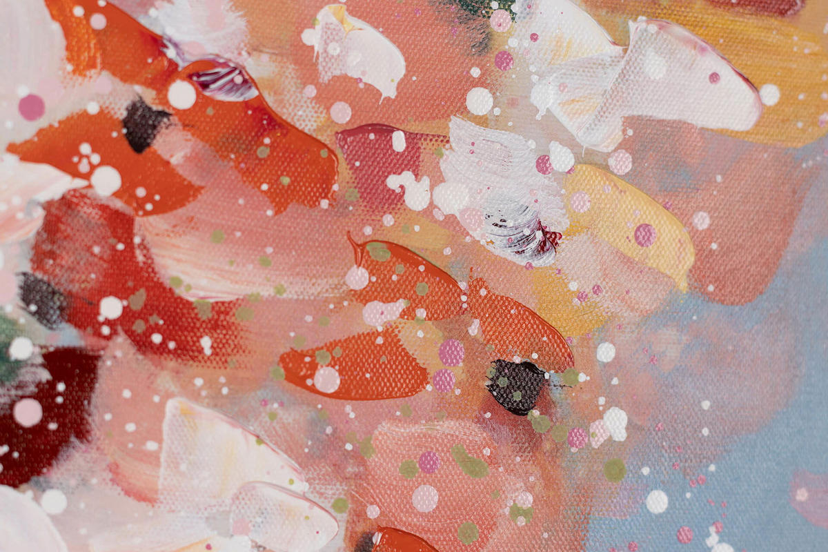 ACRYLBILD HANDGEMALT 60/90 cm - Blau/Pink, Holz/Textil (1.3/90cm) - KUNSTLOFT