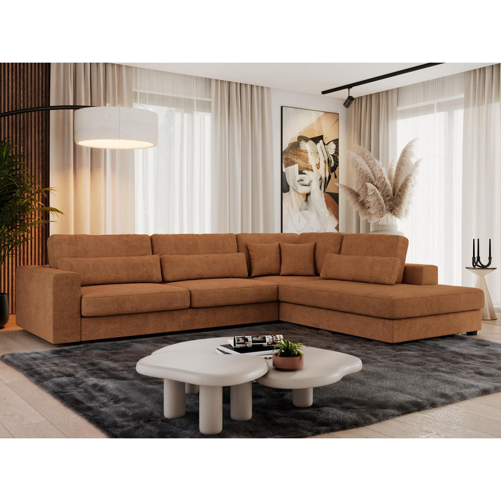 Thumbnail - MKS Ecksofa, Orange, Textil, 3-Sitzer, L-Form,L-Form, 316x249 cm, Oeko-Tex®, Wohnzimmer, Sofas & Couches, Wohnlandschaft...