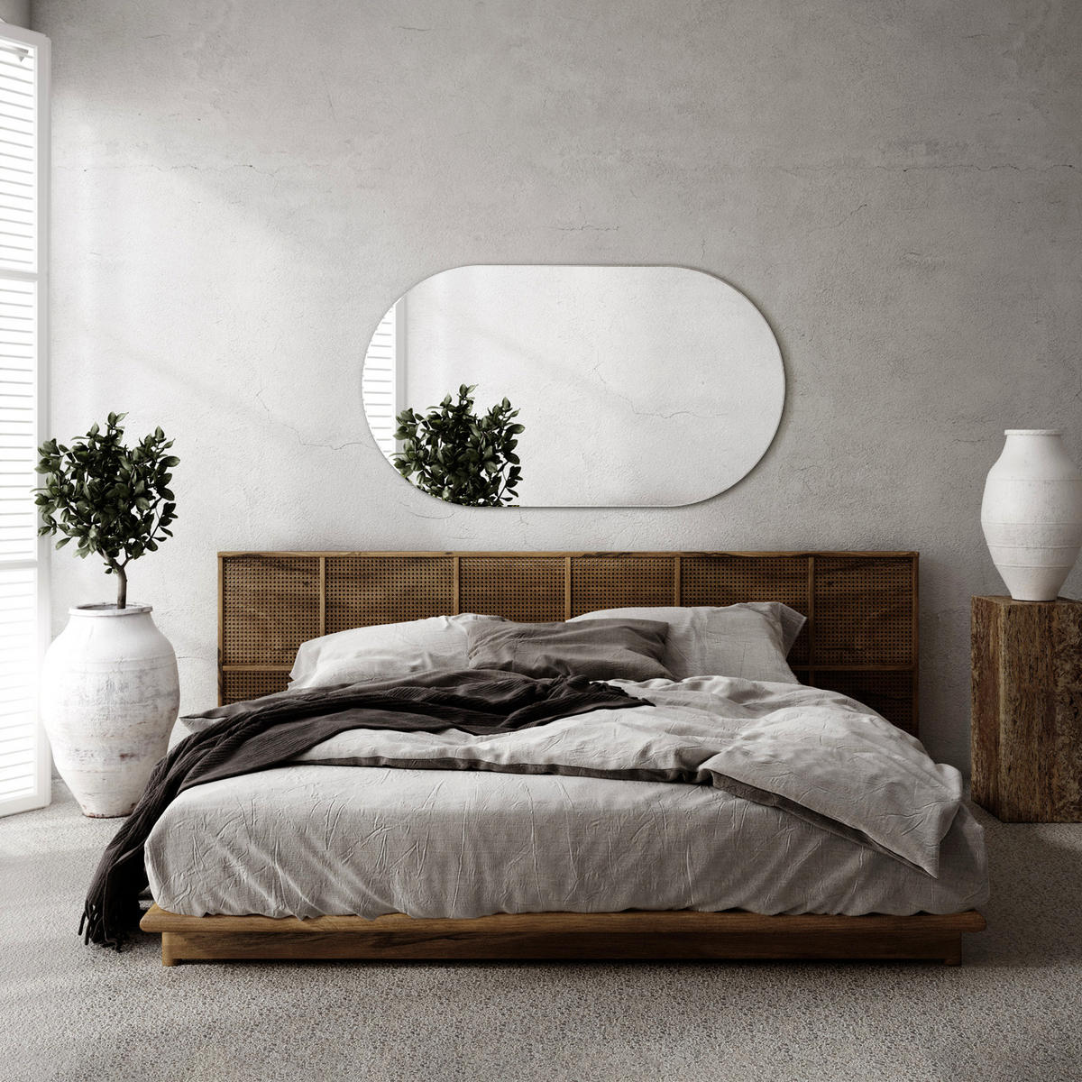 SPIEGEL 58 x 100 cm Oval - Blaugrau, Glas (58/100/0.4cm) - TULUP