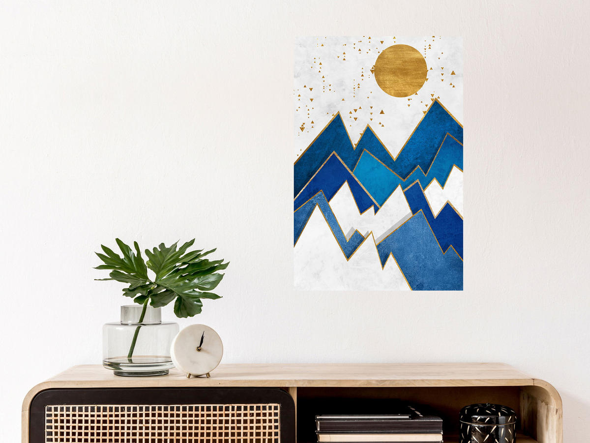 KUNSTDRUCK Blau 40/60 cm - Blau/Grau, Textil (40/60cm) - KUNSTLOFT
