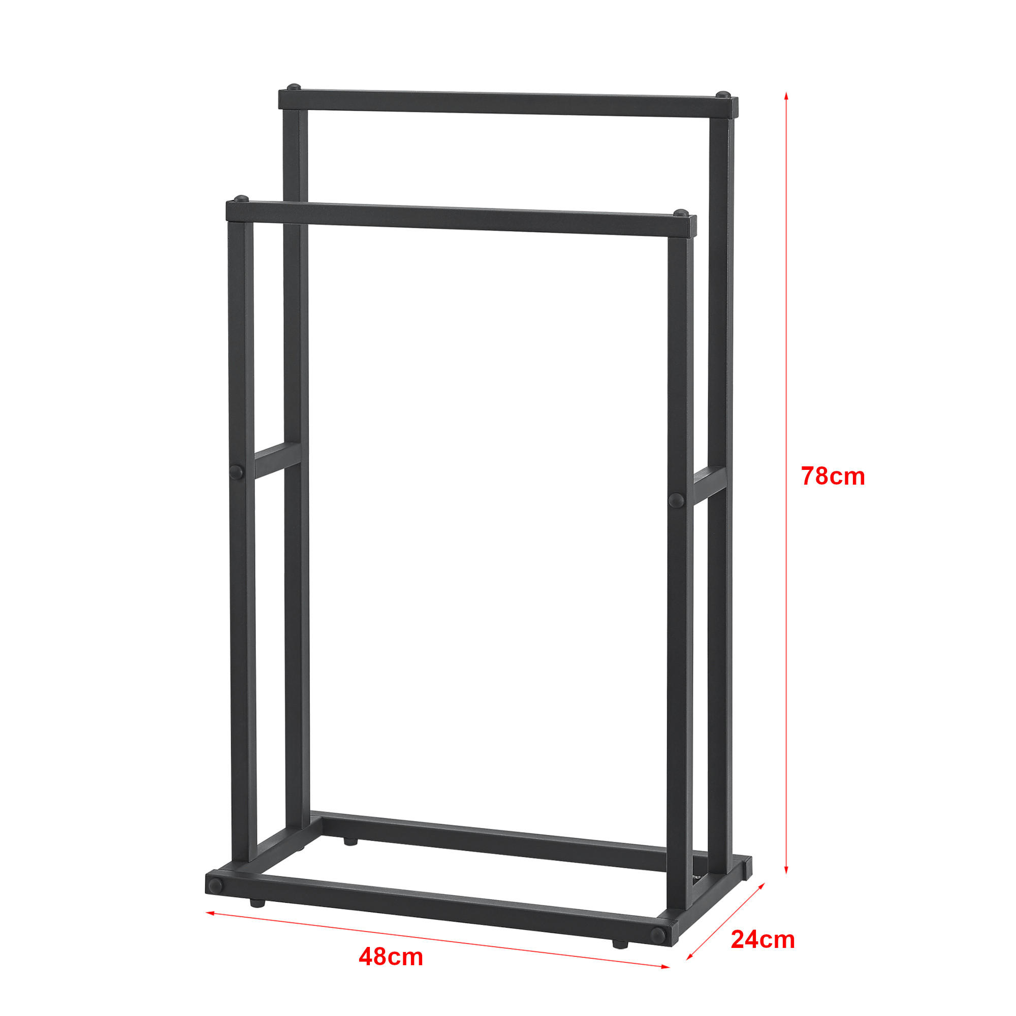 HANDTUCHSTÄNDER Omalo - Schwarz, Metall (48/78/24cm) - [en.casa]