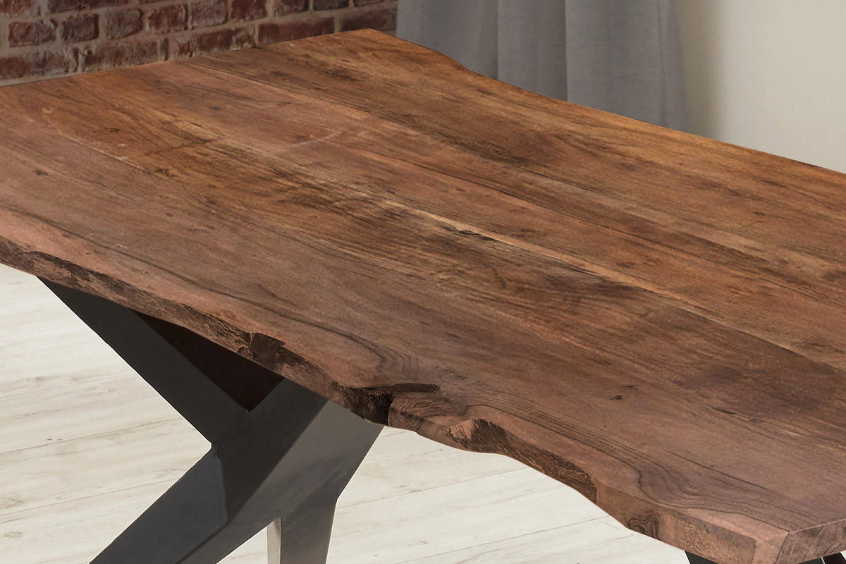 ESSTISCH CONNI - Schwarz/Braun, Holz/Metall (90/180/77cm) - SAM