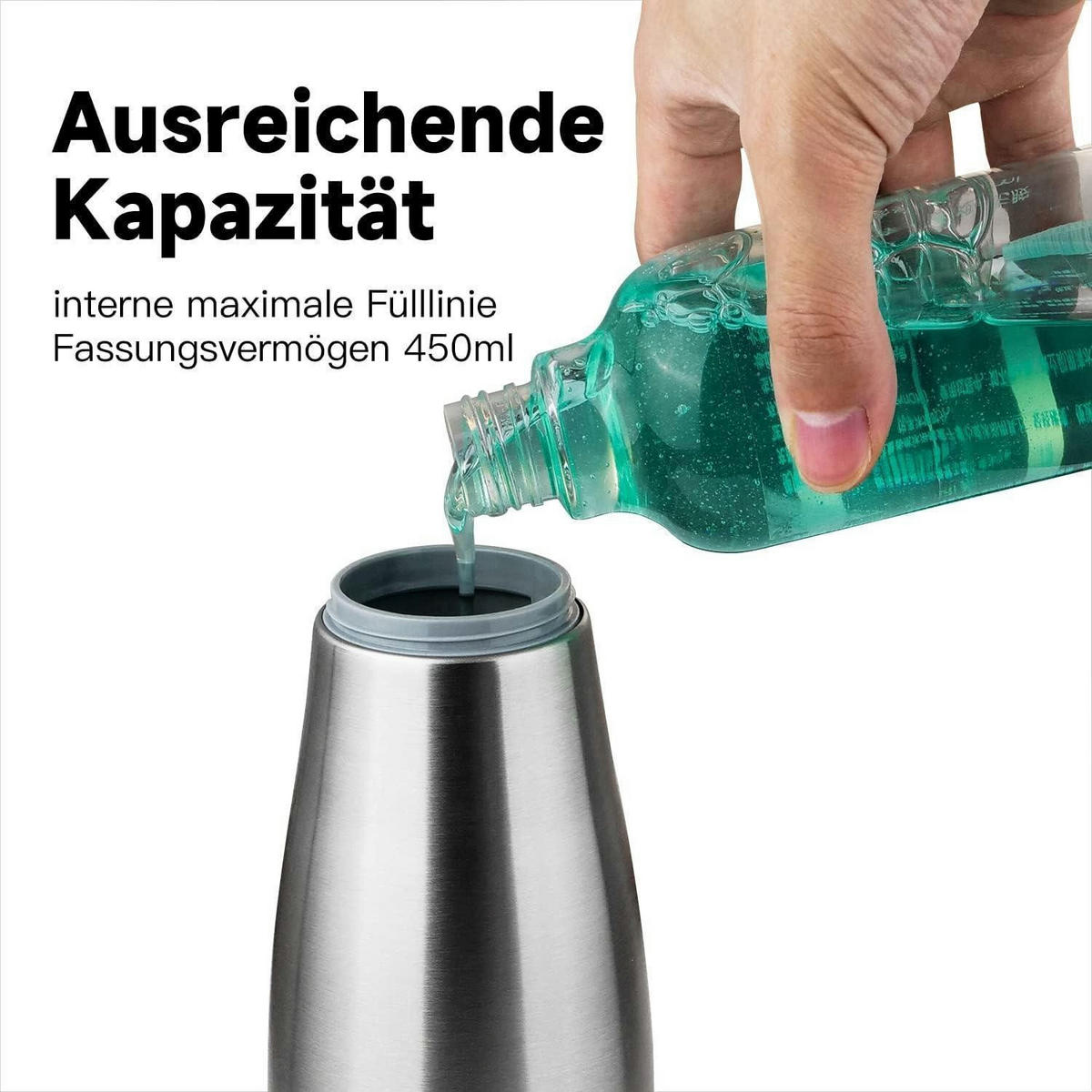SEIFENSPENDER AK1062 Edelstahl 440 ml Silber Gebürstet - Silberfarben, Metall (8/20/9cm)