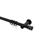 GARDINENSTANGEN-SET Platon Estana 100 cm, 1-läufig, 20 mm Ø Schwarz - Schwarz, Metall (100cm) - INTERDECO