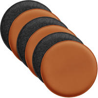 SITZKISSEN zum Wenden Filz und Kunstleder 6er Set - Dunkelgrau, Textil (35/35/3cm) - Miqio Design