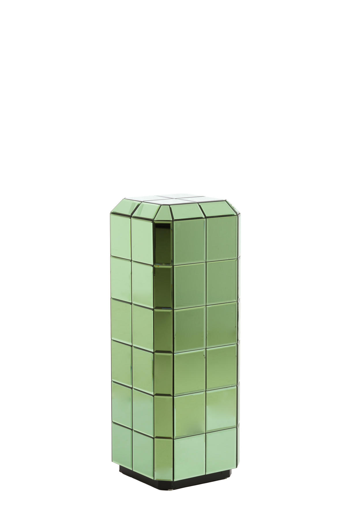 BLUMENSÄULE Luciano Grün 30/30/80 cm - Grün, Glas (30/30/80cm) - Light & Living