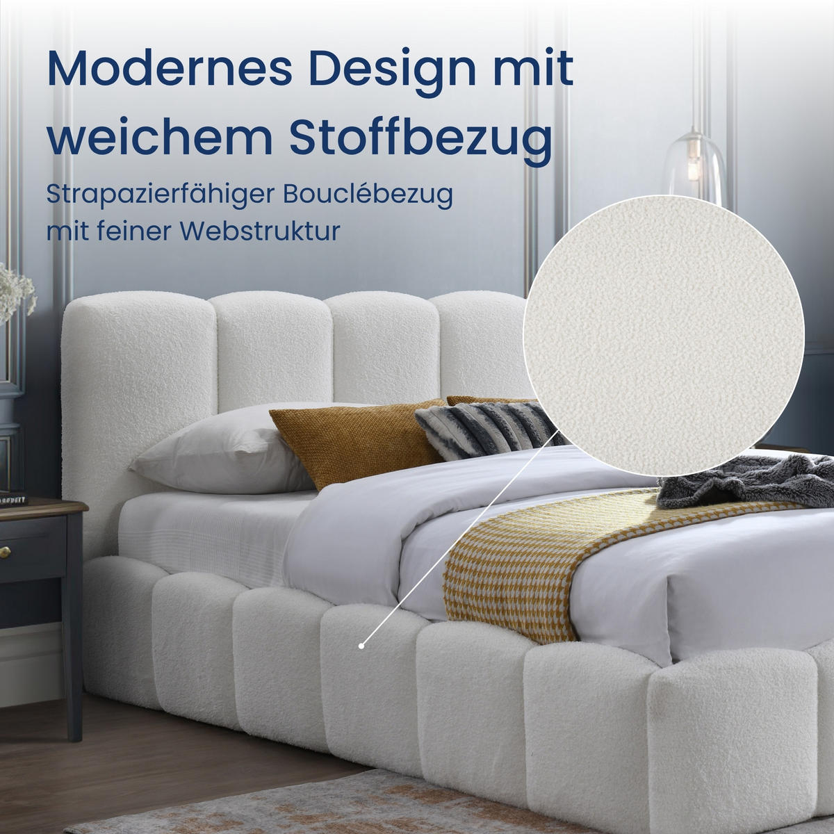 POLSTERBETT 160x200 cm in Creme - Creme, Holzwerkstoff (160/200cm) - Home Collective