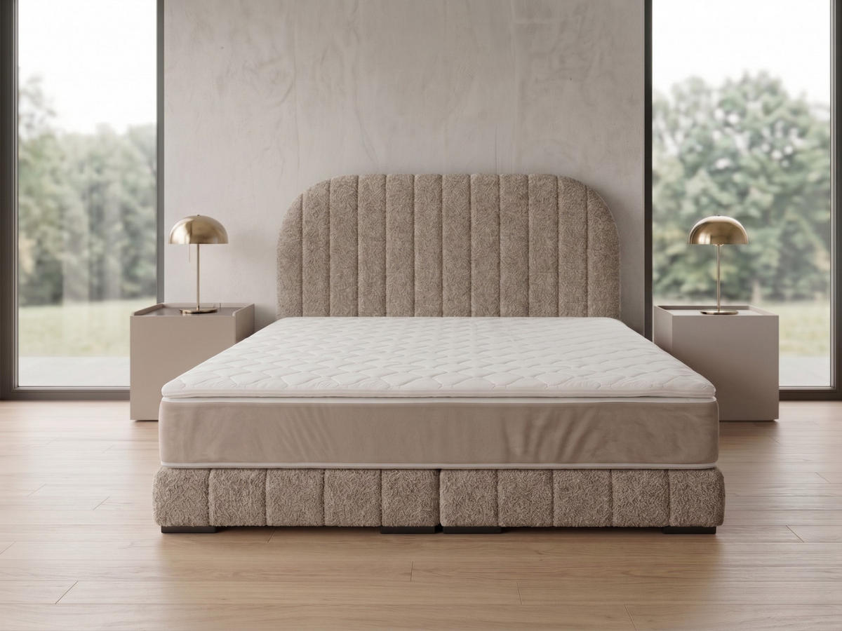 POLSTERBETT LEON3 140x 200 cm Farbe: Beige - Beige, Textil (140/200cm) - A&J MöbelLand