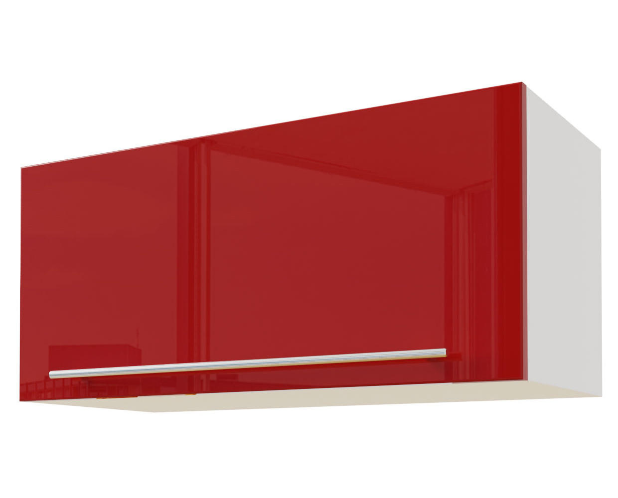 KLAPPHÄNGESCHRANK Brerra W4B/80 Weiß / RAL 3002 karminrot Hochglanz 80 / 32,5 / 36cm mit Blum Aventos Klappenbeschlag - Rot/Weiß, Holz/Holzwerkstoff (80/36/32.5cm) - Feldmann-Wohnen