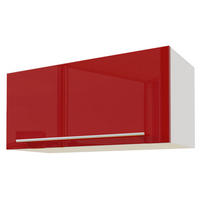 KLAPPHÄNGESCHRANK Brerra W4B/80 Weiß / RAL 3002 karminrot Hochglanz 80 / 32,5 / 36cm mit Blum Aventos Klappenbeschlag - Rot/Weiß, Holz/Holzwerkstoff (80/36/32.5cm) - Feldmann-Wohnen