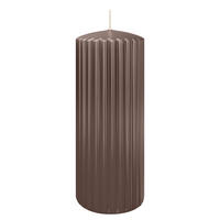 RILLEN KERZEN Taupe 200 x Ø 80 mm, 4 Stück - Taupe, Paraffin (8/20/20cm) - Wiedemann Kerzen