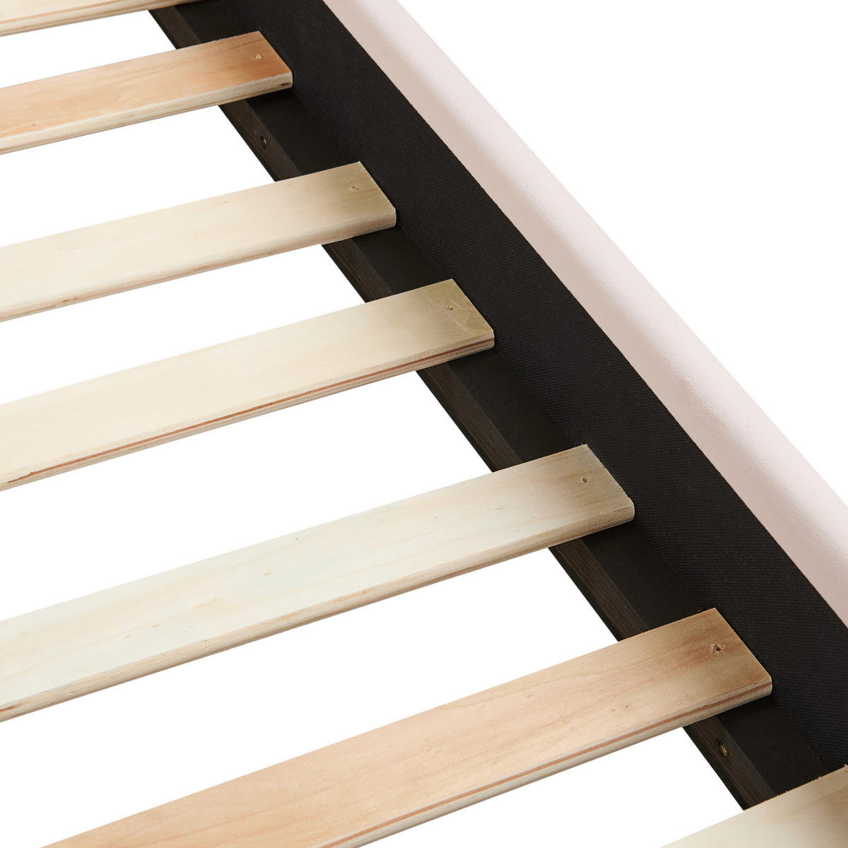 BETT mit Lattenrost 180/200 cm Pastellrosa Vincennes - Pink/Schwarz, Textil (180/200cm) - Beliani