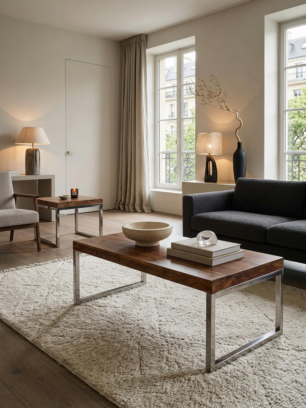 COUCHTISCH Massivholz mit Chromfüßen Handgefertigt, Braun 120x60x40 cm - Silberfarben/Braun, Holz/Metall (60/120/40cm) - KADIMA DESIGN