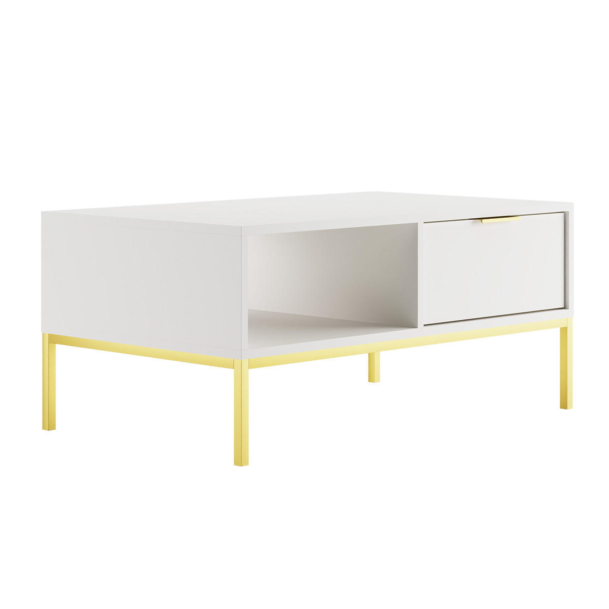 COUCHTISCH Seattle Weiß - Weiß, Holzwerkstoff (60/100/45.4cm) - Petits-meubles