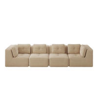 4-SITZER SOFA Cord Cord Beige - Beige, Textil (386/69/104cm) - WISHDOR