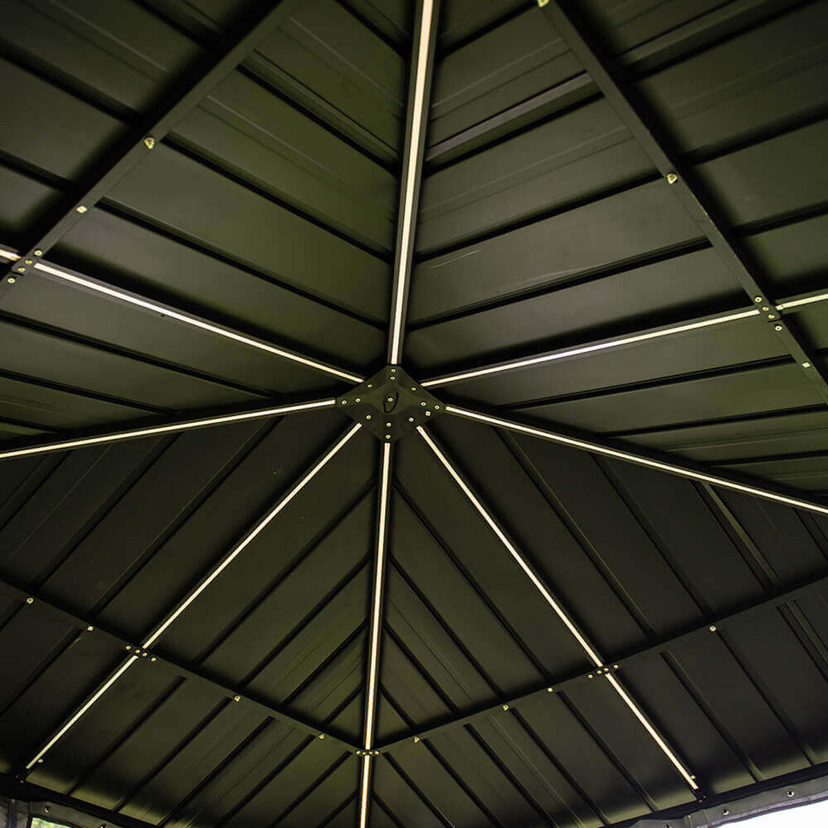 LED Solar Pavillon AZUR - 300 x 270 cm - Anthrazit, Metall (298/268/298cm) - Home Deluxe