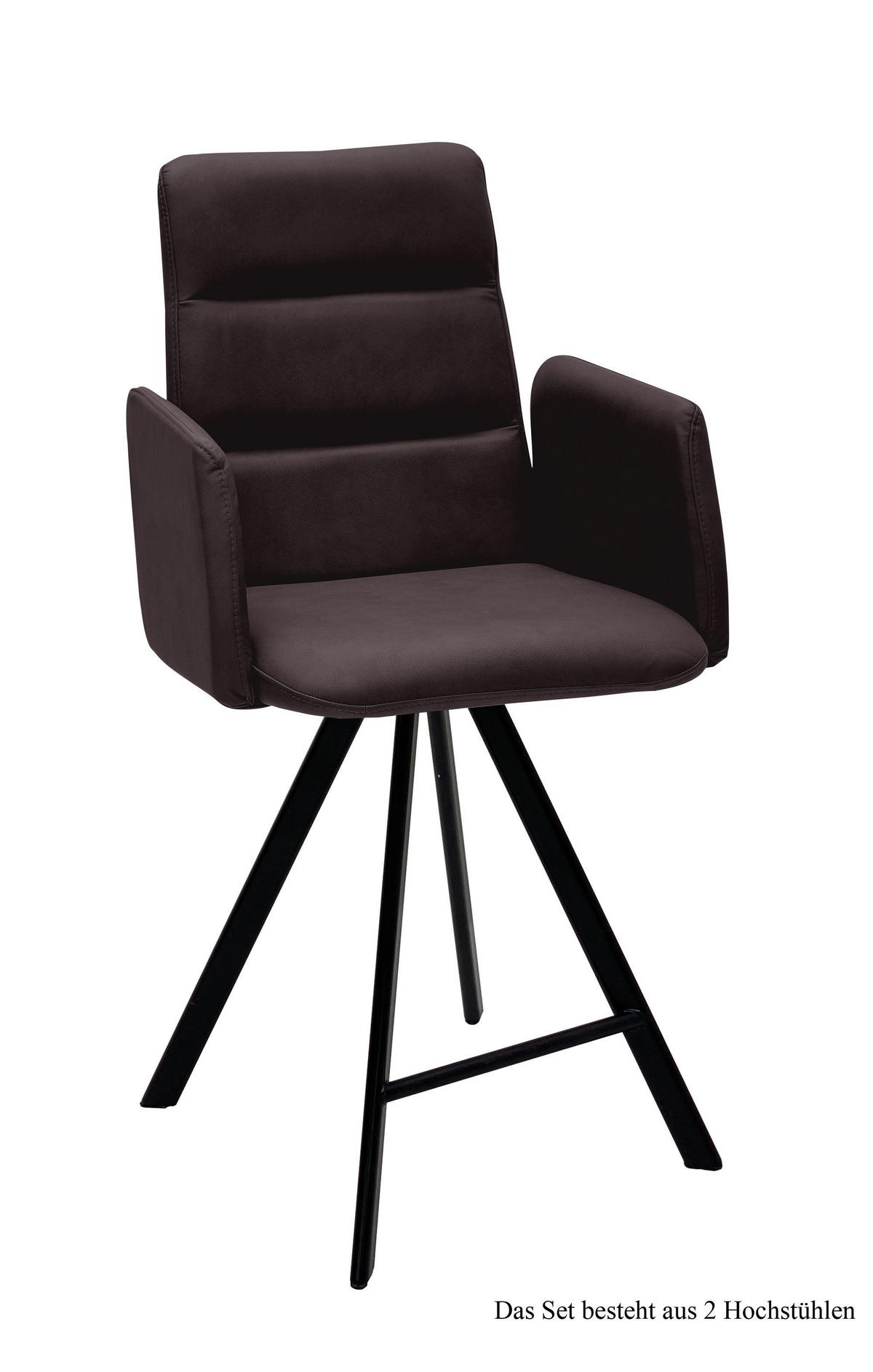 THEKENSTUHL (2er-Set) Delfine 52x109x60 Schwarz/Espresso - Dunkelbraun/Schwarz, Kunststoff (60/109/52cm) - 58aufmkessel