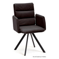 ARMLEHNSTUHL drehbar (4er-Set) Devin 52x92x60 Schwarz/Espresso - Dunkelbraun/Schwarz, Kunststoff (60/92/52cm) - 58aufmkessel