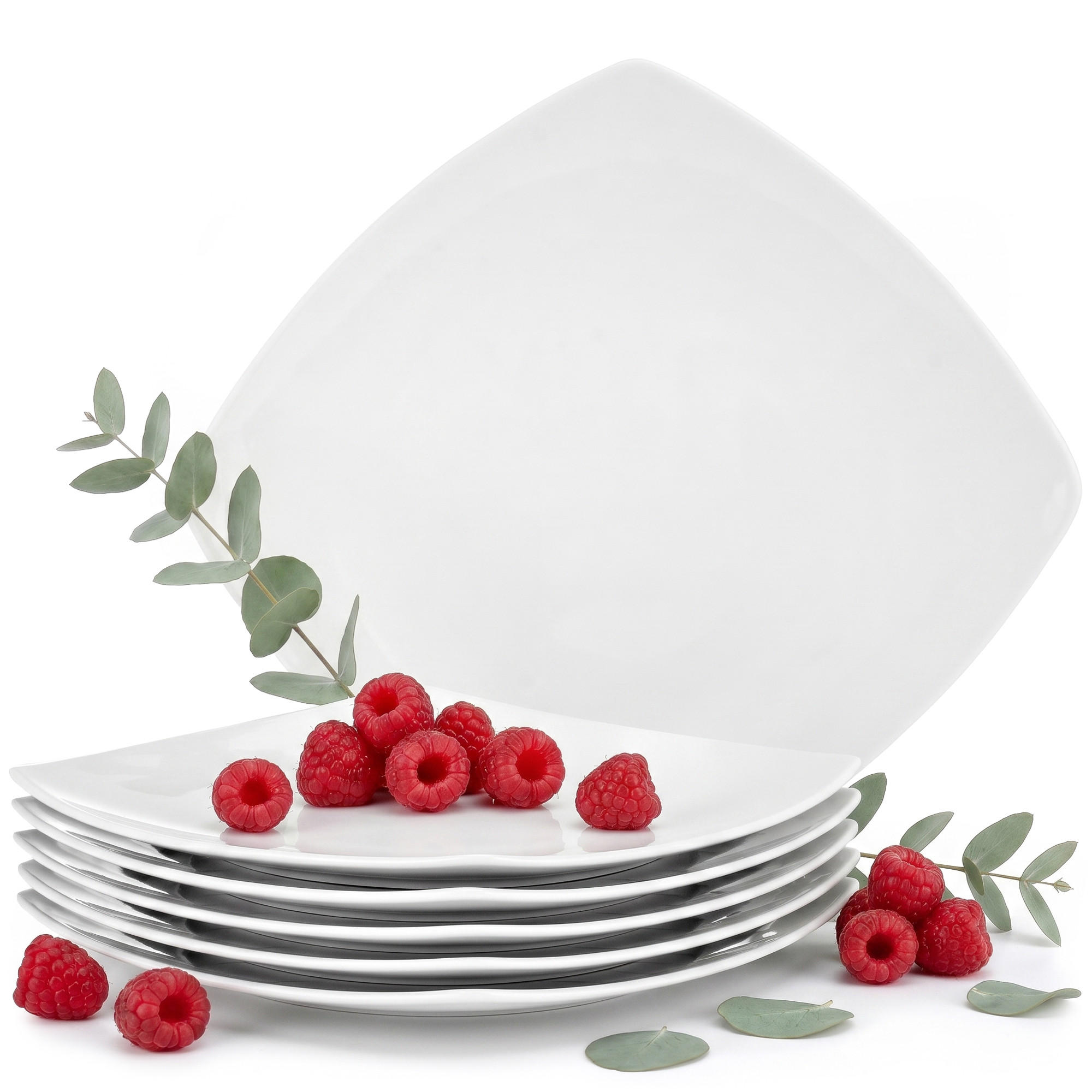 SPEISETELLER CARLINA 6-tlg - Weiß, Keramik (25.5cm) - KONSIMO®