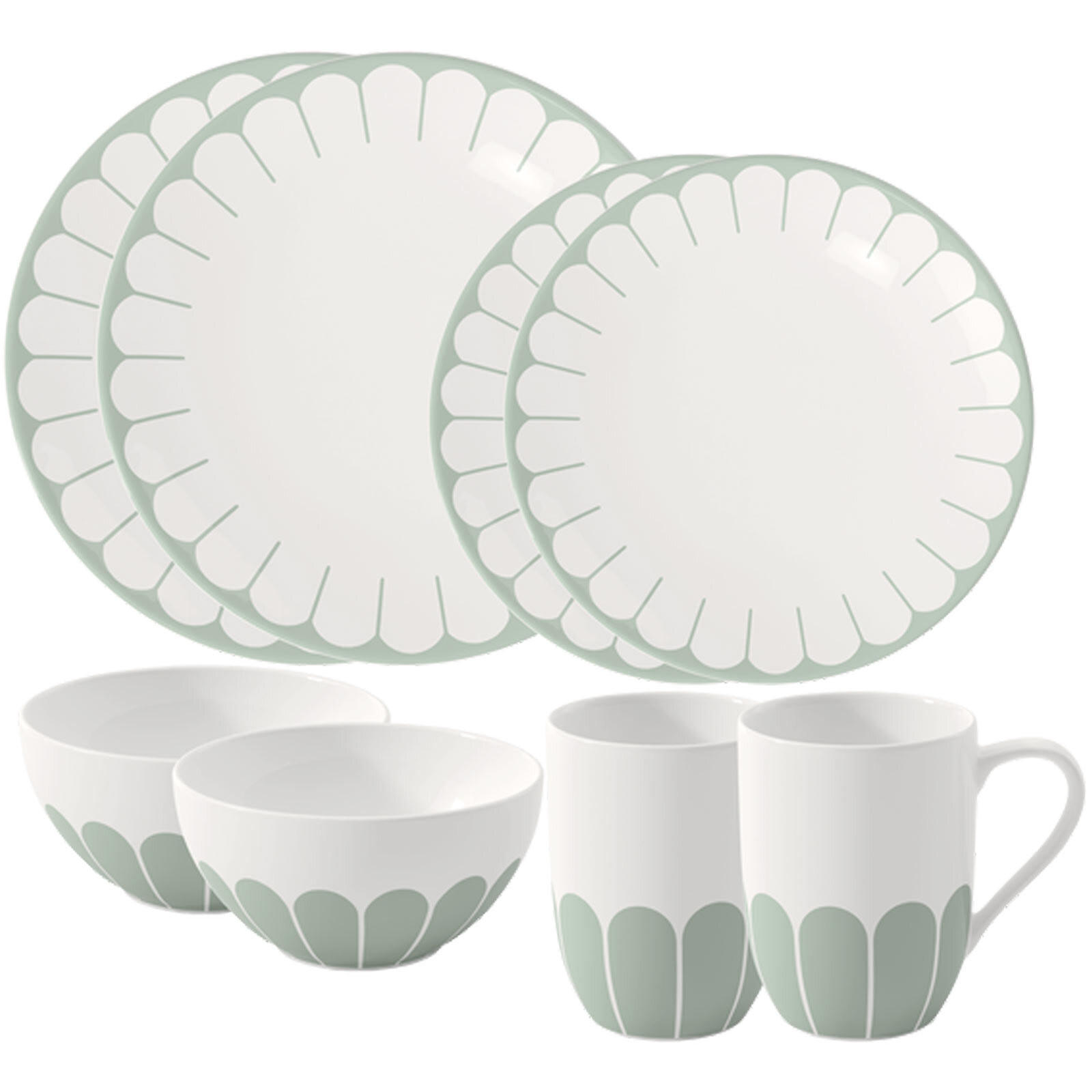STARTER-SET Fleur Couleur Vert 8er Set - Grün, Keramik (1/1/1cm) - Villeroy & Boch