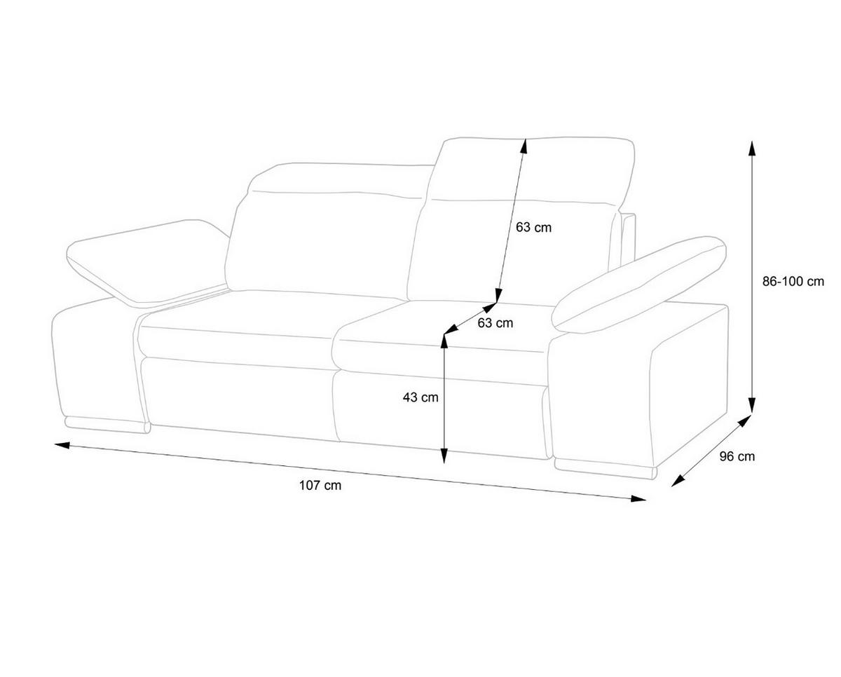 BETTSOFA TRENTO Grau Geflochtener Stoff - Grau, Textil (96/107/214cm) - MASSENO