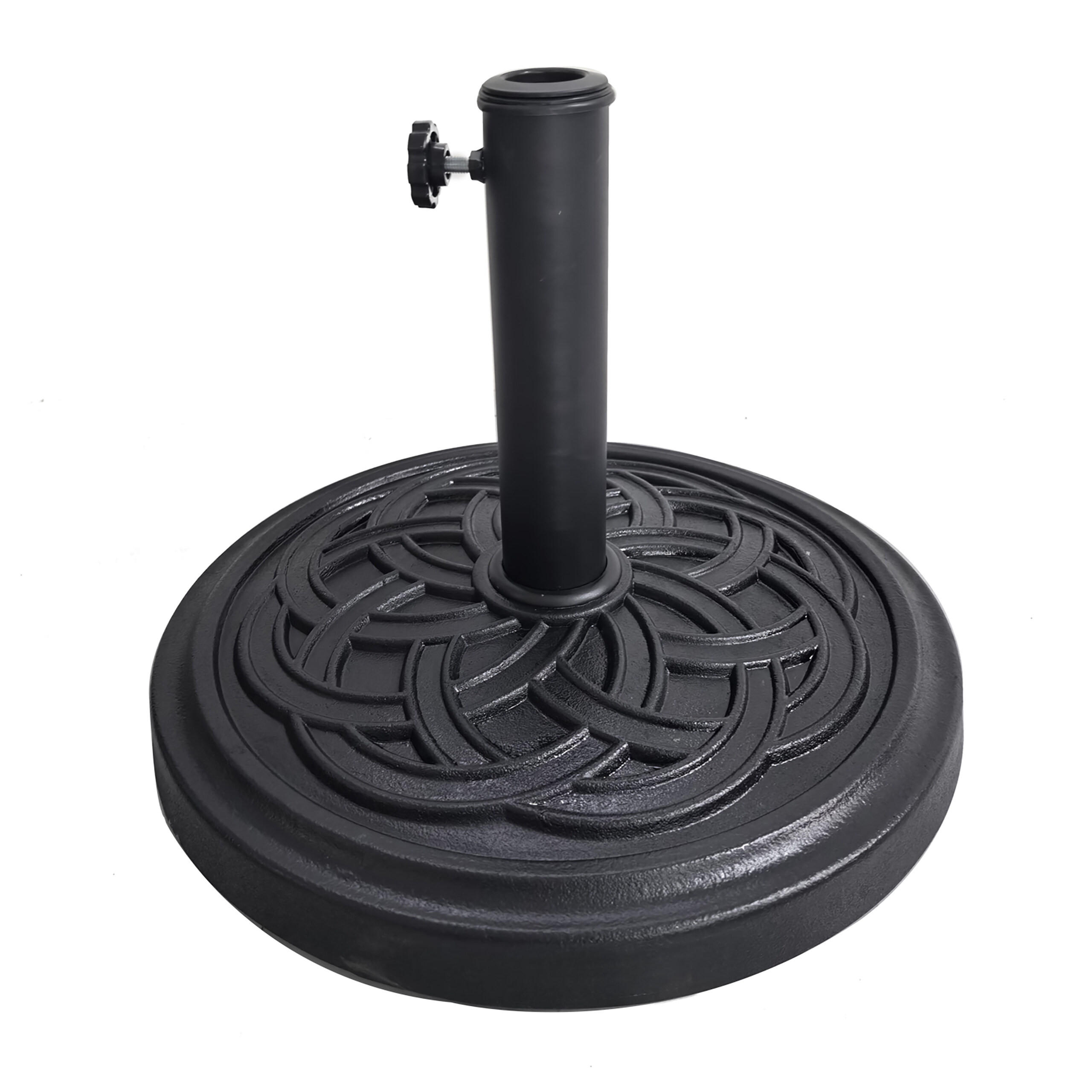 SCHIRMSTÄNDER - Schwarz, Kunststoff/Metall (45/45cm) - Relaxdays