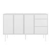 SIDEBOARD Mirka, Weiß, Push to Open System, Minimalistisch - Weiß, Holzwerkstoff/Metall (130/80/40cm) - Dancan