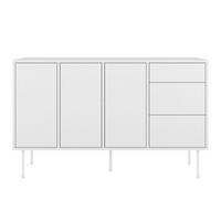 SIDEBOARD Mirka, Weiß, Push to Open System, Minimalistisch - Weiß, Holzwerkstoff/Metall (130/80/40cm) - Dancan
