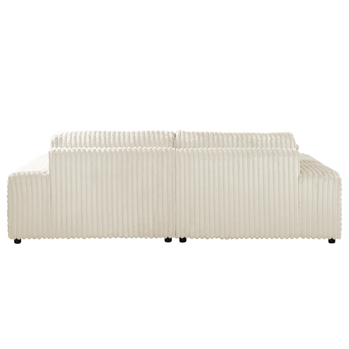 BIGSOFA - Creme/Schwarz, Kunststoff/Textil (237/79/144cm) - home24
