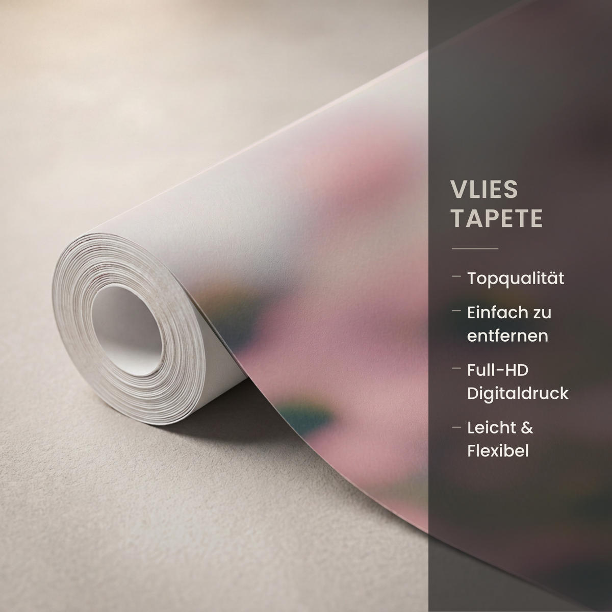 TAPETE - Blumen - Lila - Unscharf - 200x260 cm - Rosa, Papier (200/260cm) - OnlyWow