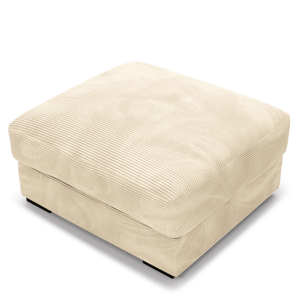 POLSTERHOCKER - Creme/Schwarz, Kunststoff/Textil (92/42/92cm) - home24