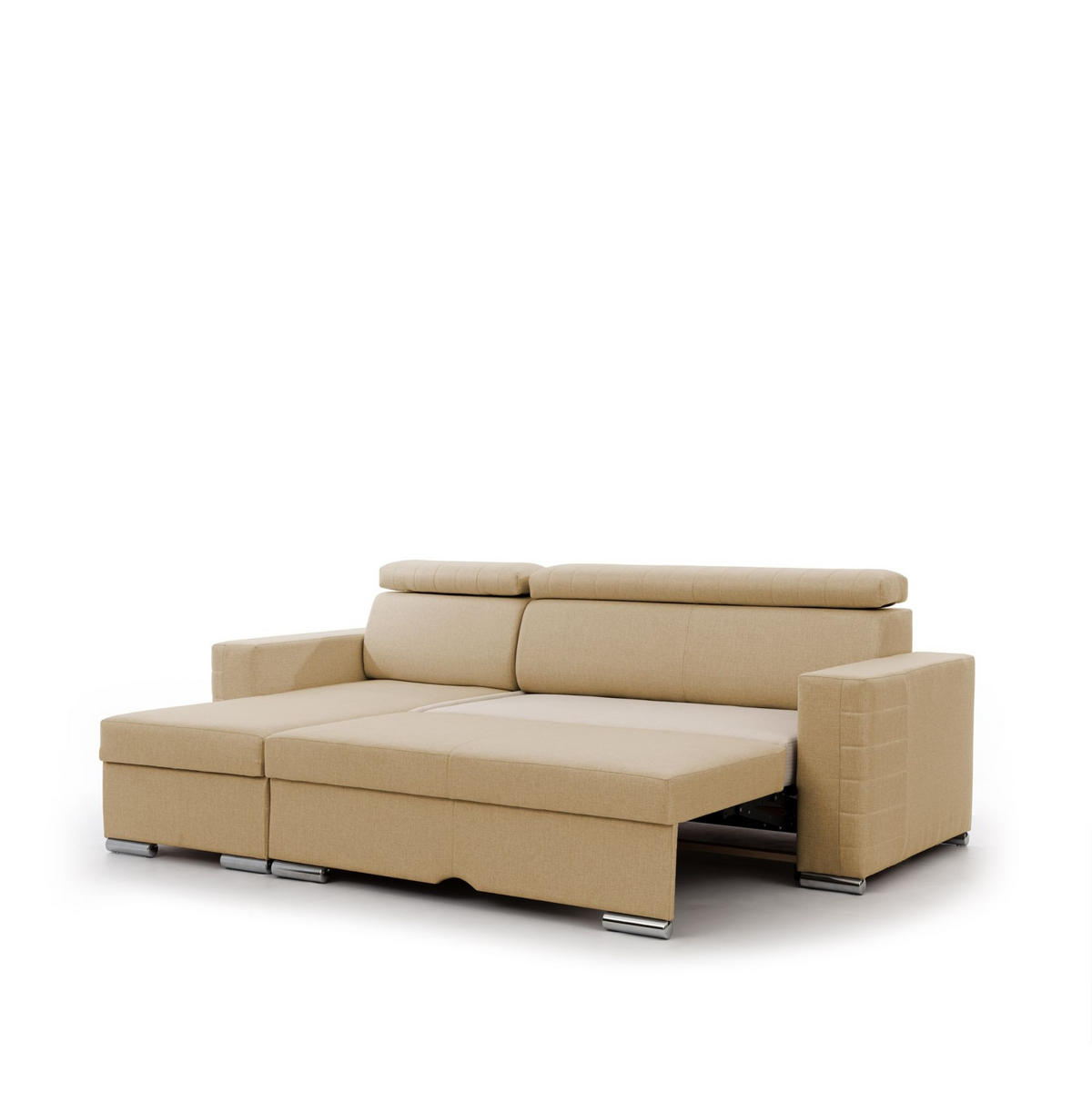 ECKSOFA Canton In Liverpool - Beige, Holzwerkstoff/Textil (260/173cm) - Fun Möbel